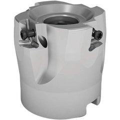 Seco - 9 Inserts, 63mm Cut Diam, 27mm Arbor Diam, 8mm Max Depth of Cut, Indexable Square-Shoulder Face Mill - 90° Lead Angle, 40mm High, LOEX08.. Insert Compatibility, Through Coolant, Series 220.94-08 - Industrial Tool & Supply