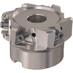 Seco - 6 Inserts, 2-1/2" Cut Diam, 19.05mm Arbor Diam, 12mm Max Depth of Cut, Indexable Square-Shoulder Face Mill - 90° Lead Angle, 40mm High, LOEX12 Insert Compatibility, Through Coolant, Series 220.94-12 - Industrial Tool & Supply