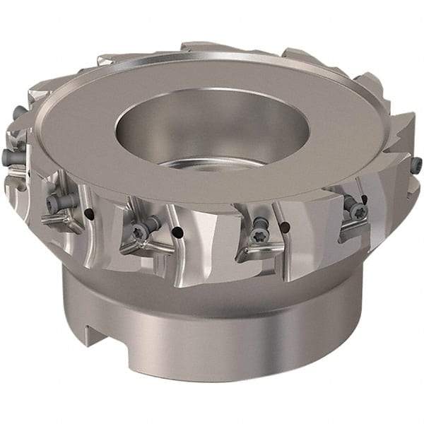 Seco - 12 Inserts, 125mm Cut Diam, 40mm Arbor Diam, 12mm Max Depth of Cut, Indexable Square-Shoulder Face Mill - 90° Lead Angle, 63mm High, LOEX12 Insert Compatibility, Through Coolant, Series 220.94-12 - Industrial Tool & Supply