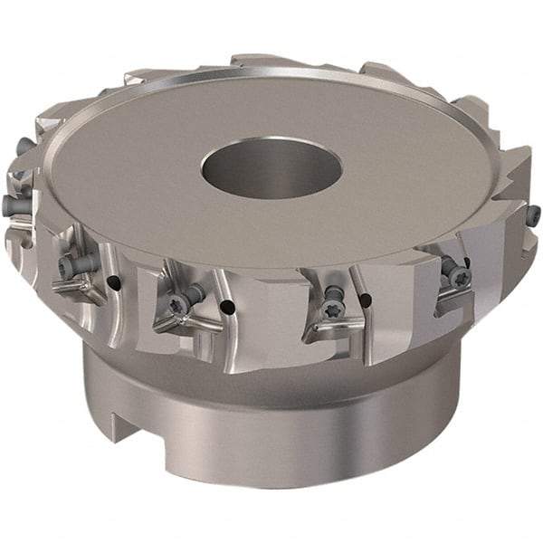 Seco - 12 Inserts, 5" Cut Diam, 38.1mm Arbor Diam, 12mm Max Depth of Cut, Indexable Square-Shoulder Face Mill - 90° Lead Angle, 63mm High, LOEX12 Insert Compatibility, Through Coolant, Series 220.94-12 - Industrial Tool & Supply