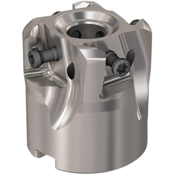 Seco - 4 Inserts, 1-1/2" Cut Diam, 12.7mm Arbor Diam, 12mm Max Depth of Cut, Indexable Square-Shoulder Face Mill - 90° Lead Angle, 40mm High, LOEX12 Insert Compatibility, Through Coolant, Series 220.94-12 - Industrial Tool & Supply
