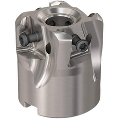 Seco - 4 Inserts, 1-1/2" Cut Diam, 12.7mm Arbor Diam, 12mm Max Depth of Cut, Indexable Square-Shoulder Face Mill - 90° Lead Angle, 40mm High, LOEX12 Insert Compatibility, Through Coolant, Series 220.94-12 - Industrial Tool & Supply