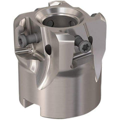 Seco - 4 Inserts, 40mm Cut Diam, 16mm Arbor Diam, 12mm Max Depth of Cut, Indexable Square-Shoulder Face Mill - 90° Lead Angle, 40mm High, LOEX12 Insert Compatibility, Through Coolant, Series 220.94-12 - Industrial Tool & Supply