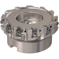 Seco - 12 Inserts, 100mm Cut Diam, 32mm Arbor Diam, 12mm Max Depth of Cut, Indexable Square-Shoulder Face Mill - 90° Lead Angle, 50mm High, LOEX12 Insert Compatibility, Through Coolant, Series 220.94-12 - Industrial Tool & Supply