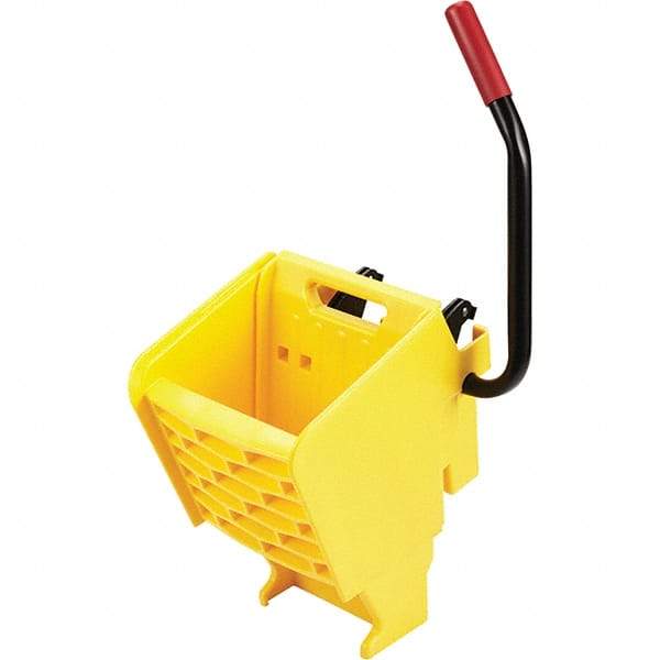 Rubbermaid - 35 Qt Plastic Wringer - 15.8" Long x 31.1" High x 13.4" Wide, Yellow, Metal Handle - Industrial Tool & Supply