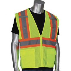 PIP - Size XL Yellow Mesh General Purpose High Visibility Vest - Industrial Tool & Supply
