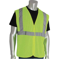 PIP - Size M Yellow Mesh General Purpose High Visibility Vest - Industrial Tool & Supply
