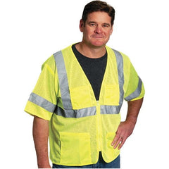 PIP - Size L Yellow Mesh General Purpose High Visibility Vest - Industrial Tool & Supply