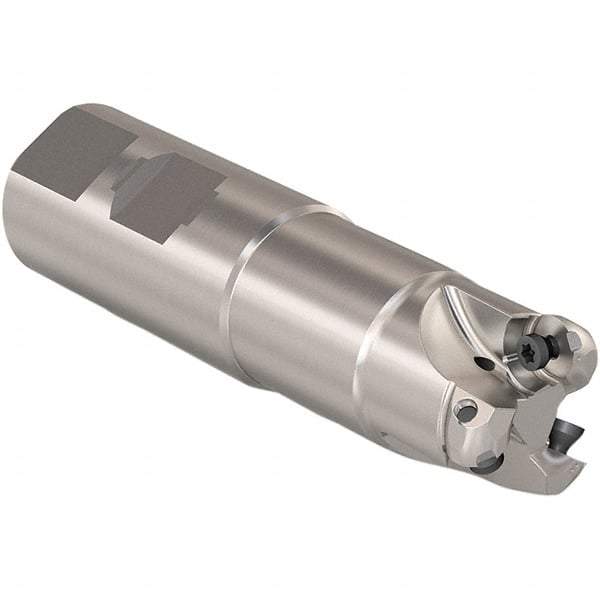 Seco - 20mm Cutting Diam, 32mm Shank Diam, 6mm Max Depth of Cut, Weldon Shank Indexable Copy End Mill - 3 Inserts, RP.. 1204 Insert, 217.29I-06 Toolholder, Steel, Through Coolant - Industrial Tool & Supply