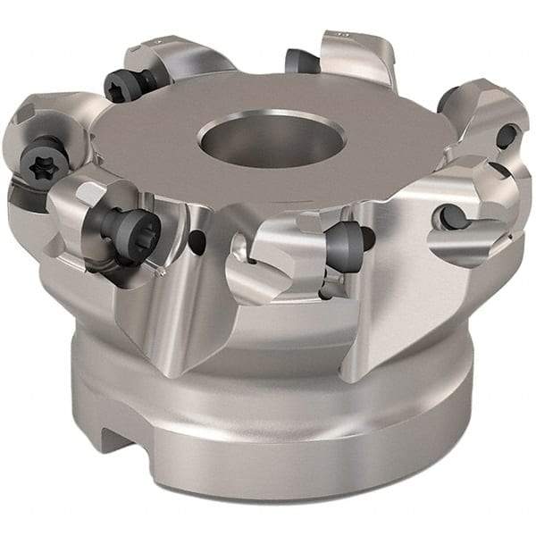 Seco - 140.4mm Cut Diam, 6mm Max Depth, 2" Arbor Hole, 8 Inserts, RP..1204 Insert Style, Indexable Copy Face Mill - R220.29 Cutter Style, 7,600 Max RPM, 2 High, Through Coolant, Series R220.29 - Industrial Tool & Supply