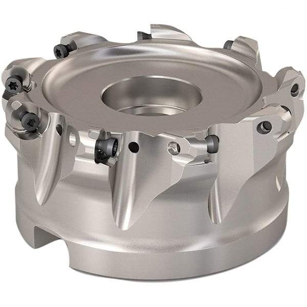 Seco - 89.6mm Cut Diam, 6mm Max Depth, 1-1/2" Arbor Hole, 9 Inserts, RP..1204 Insert Style, Indexable Copy Face Mill - R220.29 Cutter Style, 8,800 Max RPM, 2 High, Through Coolant, Series R220.29 - Industrial Tool & Supply