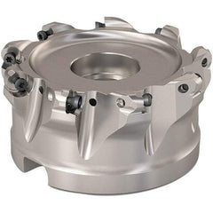 Seco - 89.6mm Cut Diam, 6mm Max Depth, 1-1/2" Arbor Hole, 9 Inserts, RP..1204 Insert Style, Indexable Copy Face Mill - R220.29 Cutter Style, 8,800 Max RPM, 2 High, Through Coolant, Series R220.29 - Industrial Tool & Supply