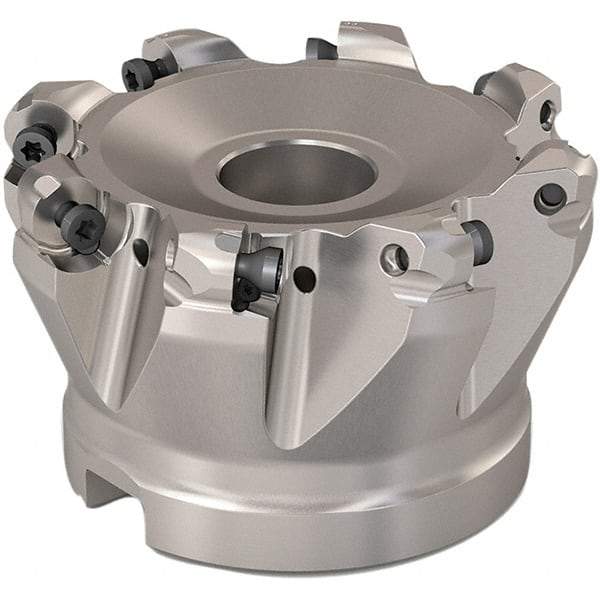 Seco - 68mm Cut Diam, 6mm Max Depth, 27mm Arbor Hole, 8 Inserts, RP..1204 Insert Style, Indexable Copy Face Mill - R220.29 Cutter Style, 10,000 Max RPM, 50mm High, Through Coolant, Series R220.29 - Industrial Tool & Supply