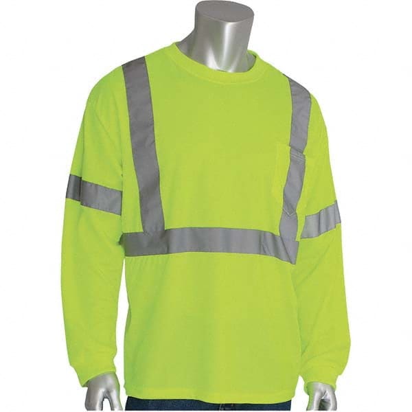 PIP - Size S Hi-Vis Yellow High Visibility Long Sleeve T-Shirt - Industrial Tool & Supply