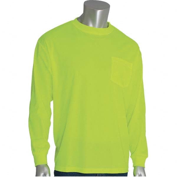 PIP - Size S Hi-Vis Yellow High Visibility Long Sleeve T-Shirt - Industrial Tool & Supply