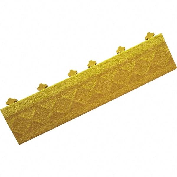 Ergo Advantage - 18" Long x 4" Wide x 1" Thick, Anti-Fatigue Modular Matting Anti-Fatigue Flooring - Male, 1 Interlocking Side, Yellow, For Dry & Wet Areas - Industrial Tool & Supply