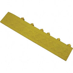 Ergo Advantage - 22" Long x 4" Wide x 1" Thick, Anti-Fatigue Modular Matting Anti-Fatigue Flooring - Male, 1 Interlocking Side, Yellow, For Dry & Wet Areas - Industrial Tool & Supply
