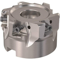 Seco - 6 Inserts, 63mm Cut Diam, 27mm Arbor Diam, 12mm Max Depth of Cut, Indexable Square-Shoulder Face Mill - 90° Lead Angle, 40mm High, LOEX12 Insert Compatibility, Through Coolant, Series 220.94-12 - Industrial Tool & Supply