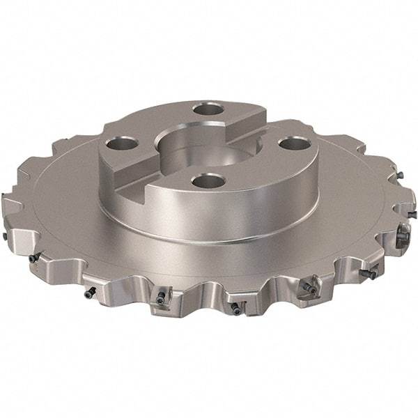Seco - Shell Mount Connection, 0.787" Cutting Width, 59.31mm Depth of Cut, 250mm Cutter Diam, 60mm Hole Diam, 9 Tooth Indexable Slotting Cutter - R335.25 Toolholder, XNHQ 12 Insert, Right Hand Cutting Direction - Industrial Tool & Supply