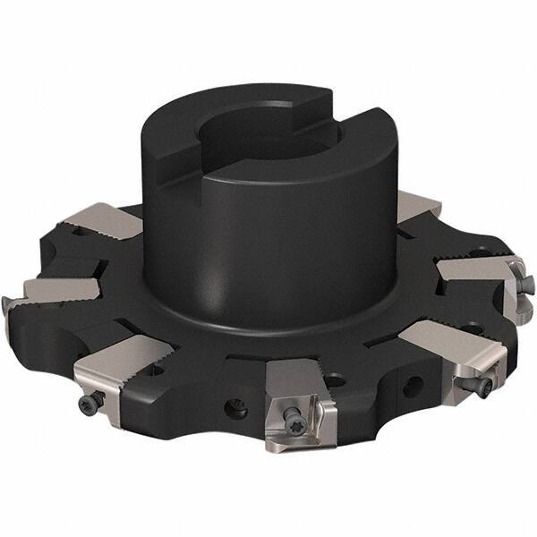 Seco - Shell Mount Connection, 17/32" Cutting Width, 32.32mm Depth of Cut, 125mm Cutter Diam, 32mm Hole Diam, 4 Tooth Indexable Slotting Cutter - R335.25 Toolholder, XNHQ 1407 Insert, Right Hand Cutting Direction - Industrial Tool & Supply