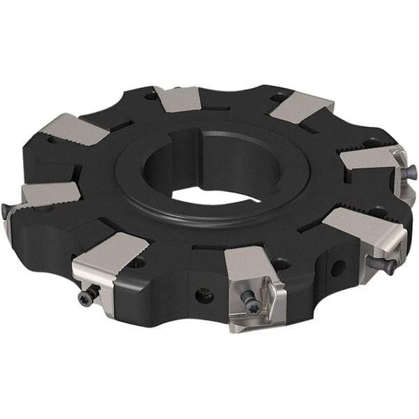 Seco - Arbor Hole Connection, 0.669" Cutting Width, 32.9mm Depth of Cut, 125mm Cutter Diam, 40mm Hole Diam, 4 Tooth Indexable Slotting Cutter - R335.25 Toolholder, XNHQ 1407 Insert, Neutral Cutting Direction - Industrial Tool & Supply