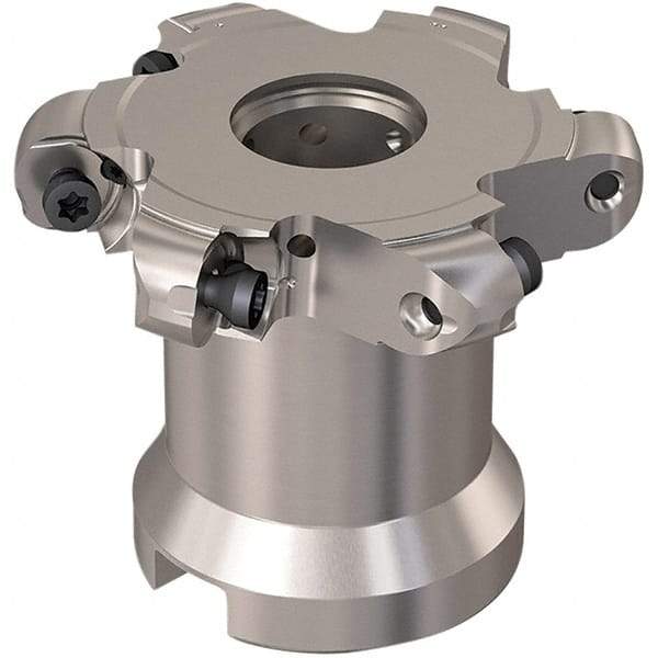 Seco - Shell Mount Connection, 0.472" Cutting Width, 15mm Depth of Cut, 63mm Cutter Diam, 22mm Hole Diam, 3 Tooth Indexable Slotting Cutter - R335.29 Toolholder, RP.. 1204 Insert, Right Hand Cutting Direction - Industrial Tool & Supply