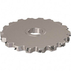 Seco - Arbor Hole Connection, 0.787" Cutting Width, 88.45mm Depth of Cut, 250mm Cutter Diam, 50mm Hole Diam, 9 Tooth Indexable Slotting Cutter - R335.25 Toolholder, XNHQ 12 Insert, Neutral Cutting Direction - Industrial Tool & Supply