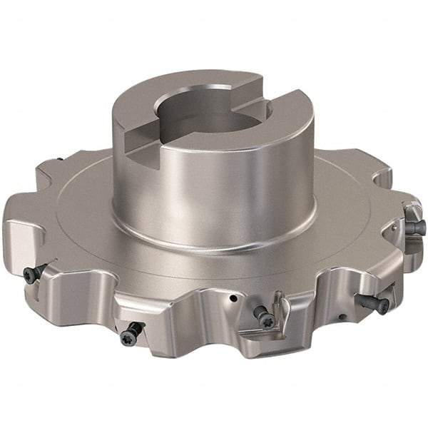 Seco - Shell Mount Connection, 0.787" Cutting Width, 32.81mm Depth of Cut, 125mm Cutter Diam, 32mm Hole Diam, 5 Tooth Indexable Slotting Cutter - R335.25 Toolholder, XNHQ 12 Insert, Right Hand Cutting Direction - Industrial Tool & Supply