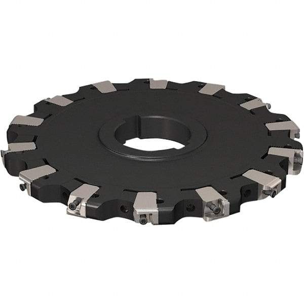 Seco - Arbor Hole Connection, 17/32" Cutting Width, 63.54mm Depth of Cut, 200mm Cutter Diam, 50mm Hole Diam, 7 Tooth Indexable Slotting Cutter - R335.25 Toolholder, XNHQ 1407 Insert, Neutral Cutting Direction - Industrial Tool & Supply
