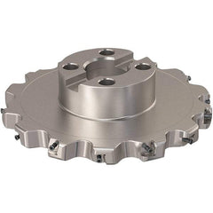 Seco - Shell Mount Connection, 0.787" Cutting Width, 54.31mm Depth of Cut, 200mm Cutter Diam, 40mm Hole Diam, 7 Tooth Indexable Slotting Cutter - R335.25 Toolholder, XNHQ 12 Insert, Right Hand Cutting Direction - Industrial Tool & Supply