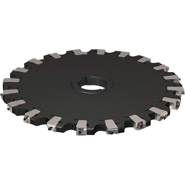 Seco - Arbor Hole Connection, 17/32" Cutting Width, 121.04mm Depth of Cut, 315mm Cutter Diam, 50mm Hole Diam, 10 Tooth Indexable Slotting Cutter - R335.25 Toolholder, XNHQ 1407 Insert, Neutral Cutting Direction - Industrial Tool & Supply