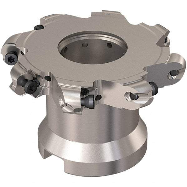 Seco - Shell Mount Connection, 0.472" Cutting Width, 20mm Depth of Cut, 80mm Cutter Diam, 27mm Hole Diam, 4 Tooth Indexable Slotting Cutter - R335.29 Toolholder, RP.. 1204 Insert, Right Hand Cutting Direction - Industrial Tool & Supply