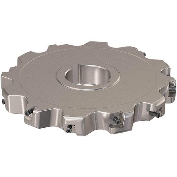 Seco - Arbor Hole Connection, 0.787" Cutting Width, 51.45mm Depth of Cut, 160mm Cutter Diam, 40mm Hole Diam, 6 Tooth Indexable Slotting Cutter - R335.25 Toolholder, XNHQ 12 Insert, Neutral Cutting Direction - Industrial Tool & Supply