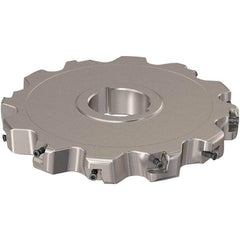 Seco - Arbor Hole Connection, 0.787" Cutting Width, 51.45mm Depth of Cut, 160mm Cutter Diam, 40mm Hole Diam, 6 Tooth Indexable Slotting Cutter - R335.25 Toolholder, XNHQ 12 Insert, Neutral Cutting Direction - Industrial Tool & Supply
