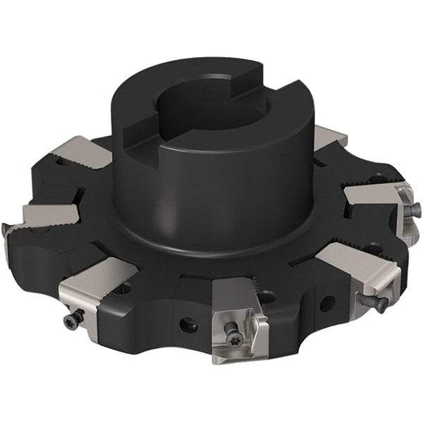 Seco - Shell Mount Connection, 0.669" Cutting Width, 32.32mm Depth of Cut, 125mm Cutter Diam, 32mm Hole Diam, 4 Tooth Indexable Slotting Cutter - R335.25 Toolholder, XNHQ 1407 Insert, Right Hand Cutting Direction - Industrial Tool & Supply