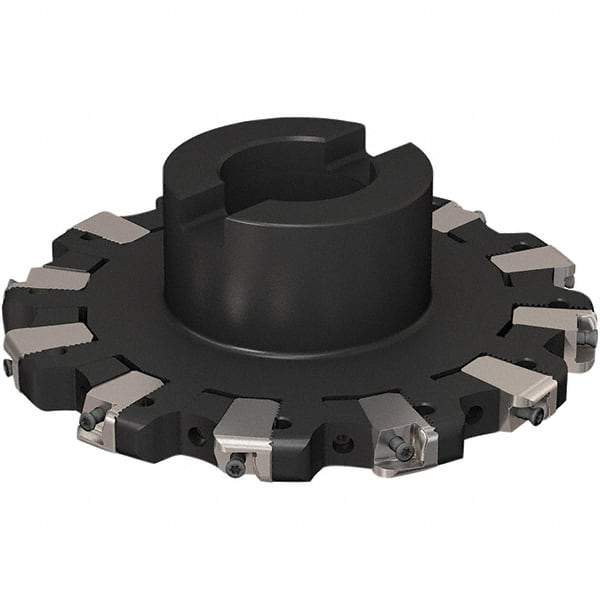 Seco - Shell Mount Connection, 17/32" Cutting Width, 43.82mm Depth of Cut, 160mm Cutter Diam, 40mm Hole Diam, 6 Tooth Indexable Slotting Cutter - R335.25 Toolholder, XNHQ 1407 Insert, Right Hand Cutting Direction - Industrial Tool & Supply