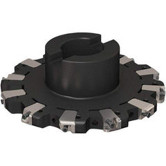 Seco - Shell Mount Connection, 17/32" Cutting Width, 43.82mm Depth of Cut, 160mm Cutter Diam, 40mm Hole Diam, 6 Tooth Indexable Slotting Cutter - R335.25 Toolholder, XNHQ 1407 Insert, Right Hand Cutting Direction - Industrial Tool & Supply