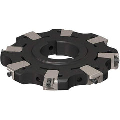 Seco - Arbor Hole Connection, 17/32" Cutting Width, 32.92mm Depth of Cut, 125mm Cutter Diam, 40mm Hole Diam, 4 Tooth Indexable Slotting Cutter - R335.25 Toolholder, XNHQ 1407 Insert, Neutral Cutting Direction - Industrial Tool & Supply