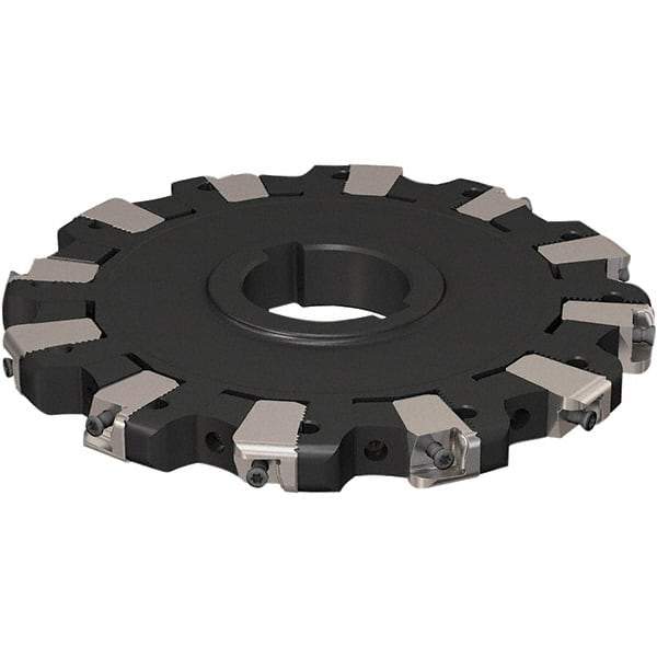 Seco - Arbor Hole Connection, 17/32" Cutting Width, 50.54mm Depth of Cut, 160mm Cutter Diam, 40mm Hole Diam, 6 Tooth Indexable Slotting Cutter - R335.25 Toolholder, XNHQ 1407 Insert, Neutral Cutting Direction - Industrial Tool & Supply