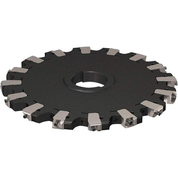 Seco - Arbor Hole Connection, 17/32" Cutting Width, 88.54mm Depth of Cut, 250mm Cutter Diam, 50mm Hole Diam, 8 Tooth Indexable Slotting Cutter - R335.25 Toolholder, XNHQ 1407 Insert, Neutral Cutting Direction - Industrial Tool & Supply