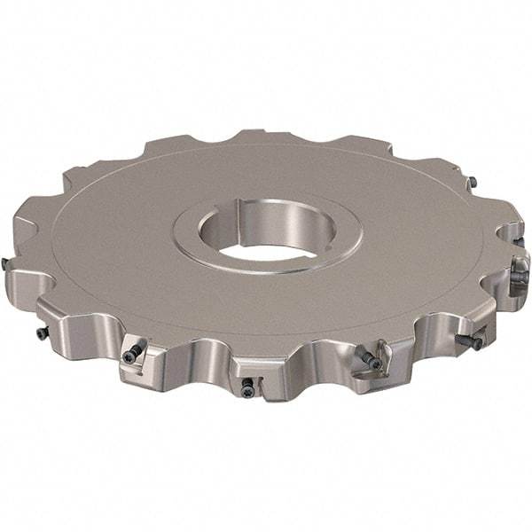 Seco - Arbor Hole Connection, 0.787" Cutting Width, 64.34mm Depth of Cut, 200mm Cutter Diam, 50mm Hole Diam, 7 Tooth Indexable Slotting Cutter - R335.25 Toolholder, XNHQ 12 Insert, Neutral Cutting Direction - Industrial Tool & Supply