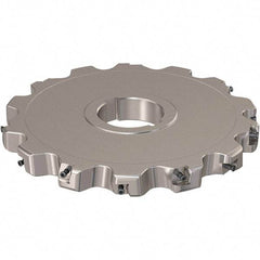 Seco - Arbor Hole Connection, 0.787" Cutting Width, 64.34mm Depth of Cut, 200mm Cutter Diam, 50mm Hole Diam, 7 Tooth Indexable Slotting Cutter - R335.25 Toolholder, XNHQ 12 Insert, Neutral Cutting Direction - Industrial Tool & Supply