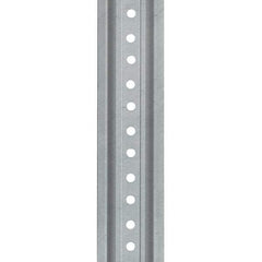 Nucor - 6' High, Galvanized Traffic Sign Post - Steel, 3/8" Hole Diam, Silver - Industrial Tool & Supply