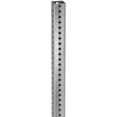 TAPCO - 12' High, Galvanized Traffic Sign Post - Steel, 7/16" Hole Diam, Silver - Industrial Tool & Supply