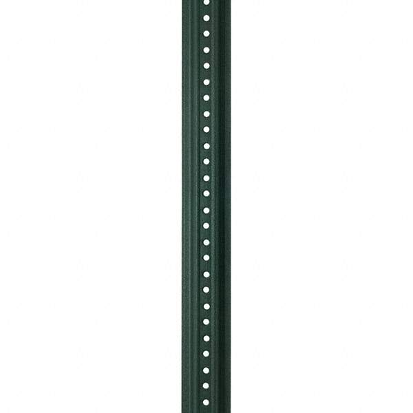 Nucor - 10' High, Powder Coated Traffic Sign Post - Steel, 3/8" Hole Diam, Green - Industrial Tool & Supply