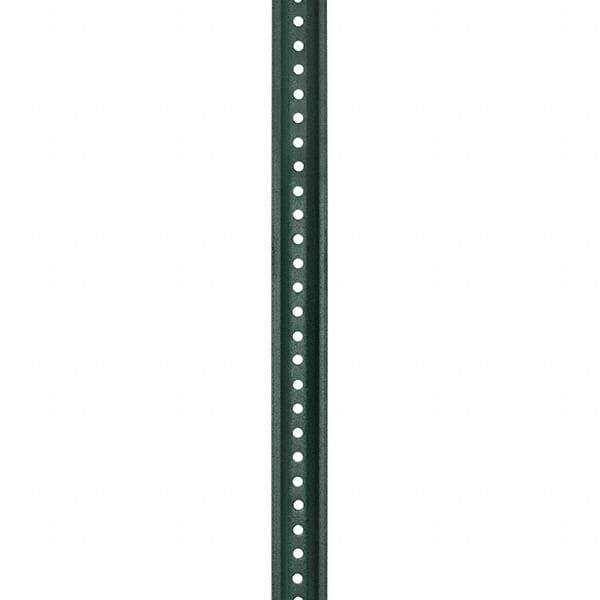 Nucor - 8' High, Powder Coated Traffic Sign Post - Steel, 3/8" Hole Diam, Green - Industrial Tool & Supply