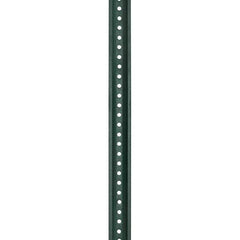 Nucor - 7' High, Powder Coated Traffic Sign Post - Steel, 3/8" Hole Diam, Green - Industrial Tool & Supply