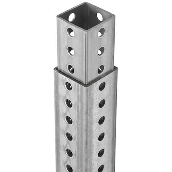 TAPCO - 3' High, Galvanized Traffic Sign Post Base - Steel, 7/16" Hole Diam, Silver - Industrial Tool & Supply