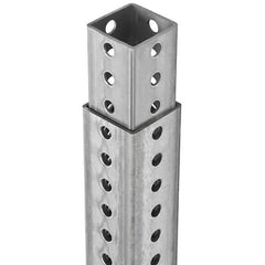 TAPCO - 3' High, Galvanized Traffic Sign Post Base - Steel, 7/16" Hole Diam, Silver - Industrial Tool & Supply