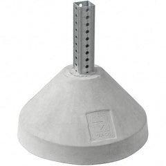 TAPCO - Galvanized Traffic Sign Post - Steel/Concrete, Compatible with 24" High x 24" Wide Signs, 7/16" Hole Diam, Silver & Gray - Industrial Tool & Supply